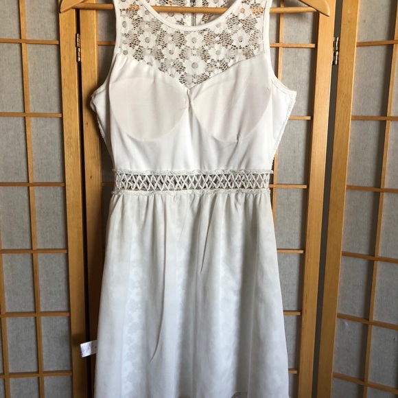 White lace lined mini dress Papaya S/M - Picture 3 of 8